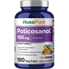고함량 폴리코사놀 100mg 180정 NON GMO 글루텐프리 해외직구, 1개, 180정 (대용량)