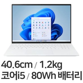 LG전자 2022 그램16(12세대) 16Z90Q-GA5WK 13세대 코어 i5 중고노트북, WIN11 Home, 16GB, 256GB, 화이트