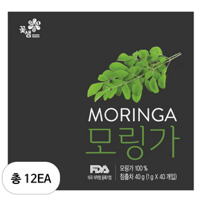 꽃샘 모링가차, 40g, 40개입, 12개