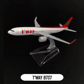 스케일 금속 항공기 모형 복제 일본 비행기 미니어처 장식 선물, 1개, 3.64.Tway Koea B737