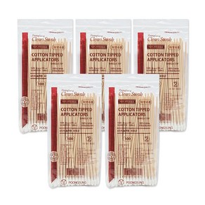 풍성 6인치 15cm 솜면봉 100pcs 국산 긴면봉 병원용 [A], 5개, 1개