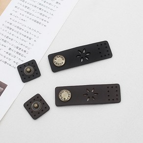 (좌우1쌍) 플라워펀칭사시꼬미 /여밈단추, 블랙, 1개