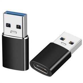 믹스MICS 1+1 메탈 알루미늄 USB C타입 to USB-A 3.2 10Gbps Type-C 변환젠더 2P, 블랙1+1, 2개