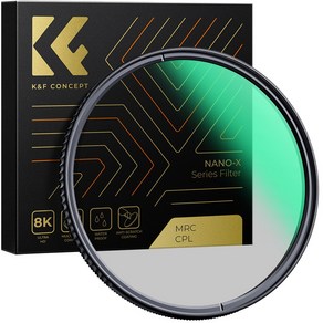 K&F CONCEPT Nano-X 초고화질 방수 스크래치 방지 코팅 CPL필터, 55mm