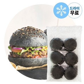 지케이푸드 구스 먹물번 420g (드라이) 햄버거빵 버거번, 70g, 6개, 구스 먹물번420g(드라이아이스)