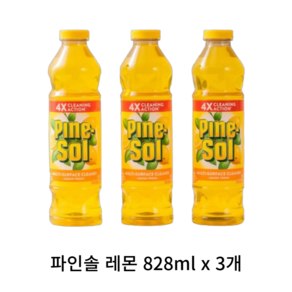 파인솔 대용량 다용도세정제 레몬, 3개, 828ml