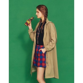 24SS [추가SALE]카키 경량 후드 롱 야상 점퍼 HSJU4B302K2