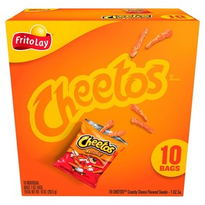 [미국직배송]치토스 크런치 치즈맛 스낵 10개입x28.3g Cheetos Cunchy Cheese-10tc, 283.5g, 1개