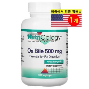 Nuticology 뉴트리콜로지 다이제스티브 옥스 바일 Ox Bile 500mg, 100정, 1개