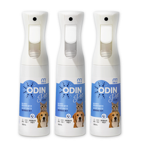 (탈취제 미국 아마존 판매 1위 동일성분) 휴매니존 오딘펫 300ml 3개 강아지 고양이 모래 소변 오줌 배변냄새 제거 소취제 스프레이