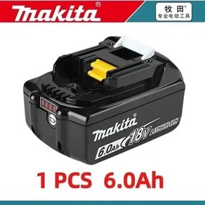 마키타 리튬 이온 배터리 교체 100% 18V BL1860B 전동 공구 호환 DDF487 DTW190 DTD156 DHP485, 10 Makita -18V 6.0AhX1, 1개