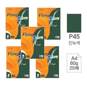 색상지 플라잉칼라(P45.진녹색/A4/80g/25매)X5권입