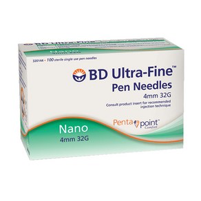 당뇨 관리 용품 BD 인슐린 펜니들 32G 4mm 주사침 바늘 당뇨 주사기 공단 소모성 재료