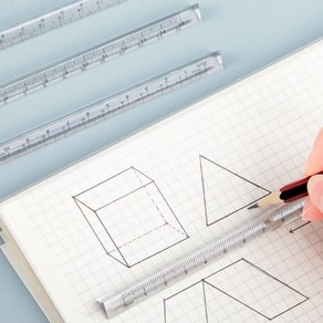플라스틱자 입체 삼각 15cm 투명 직자 학생용자 플라스틱자 직자 학용품자 사무용자 눈금자