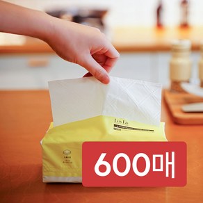 럭스리브 뽑아쓰는 키친타올 먼지없는 3겹 무표백 100매x6팩, 1세트, 600매