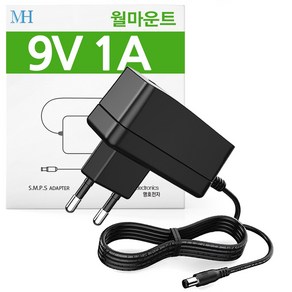 9V 1A 어댑터 (월마운트타입) ipTIME 유무선 공유기 호환 DC 아답터 9V1A, 01.기본규격 5.5x2.1~2.5mm, 1개