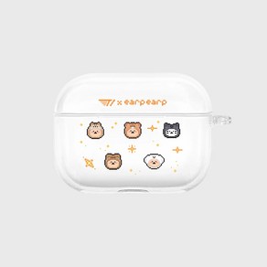 어프어프 에어팟프로-클리어하드 이어폰 투명 케이스 캐릭터 T1, [어프어프XT1]도오페구케 도트이모지, 2세대, 1개