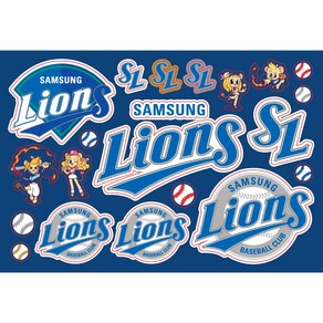 [삼성라이온즈] 야구 KBO 응원봉 자동차 스티커, 1장, 삼성라이온즈 유광