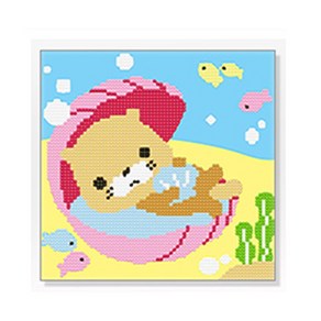 아이러브페인팅 DIY 보석십자수 귀여운수달 20x20, 단품, 1개