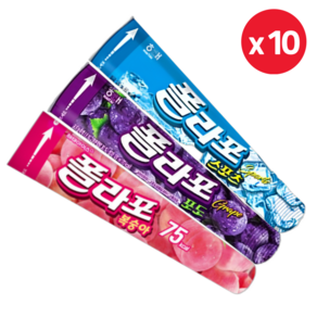 해태 아이스크림 폴라포120ml 복숭아10개+스포츠10개 +포도10개