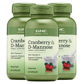 GNC Canbey D-MANNOSE 60 Capsules 크랜베리 디맨노스 60정 3병, 3개