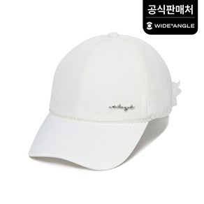 [와이드앵글 공식] [골프] 여성 CO 뒷트임 리본 6쪽캡 WWP23C08W2, White, 1개