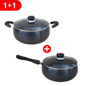 국산 이젠 경질냄비 1+1 (양수+편수 18cm) 주방 라면 찌개 냄비, 1개