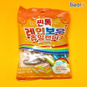 1000 찐톡 레인보우 츄잉 캔디 90g 간식 먹방 장난감 사탕, 1개