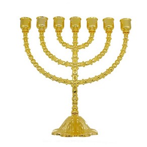 금촛대 메노라 캔들 홀더 대형 Judaica Candelaba 홈 데코, 1.금