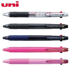 유니 제트스트림 3색볼펜 0.38mm / SXE3-400-38 / 5가지 바디색상, 네이비