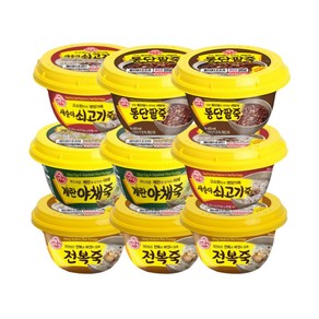 올따옴) 오뚜기용기죽 전복죽3+계란야채죽2+쇠고기죽2+통단팥죽2