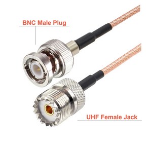 UHF PL259 수-BNC 수 안테나 라디오 케이블 RG316 RF 동축 UHF-BNC 점퍼 피그테일 모바일-베이스, BNC M to UHF F, 10CM, 1개