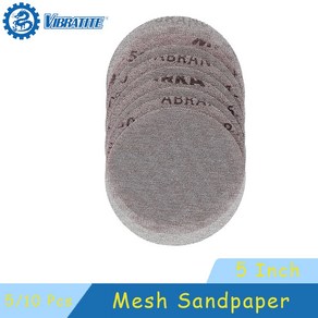 샌드페이퍼 종이사포 5 인치 125 mm 메쉬 사포 모듬 320-1000 그릿 5/10피스 메탈 목재 연마 샌딩 용 Abanet 후크 루프, [01] 5피스, [03] 5 inch 500 git, 5개