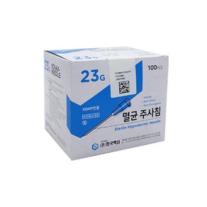 한백 일회용 주사기 주사침 23G 100개입, 1개