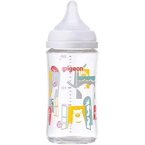 Pigeon 피죤 모유 실감 젖병 Zooz 240ml 3개월~ 내열 유리제 흰색, 1개