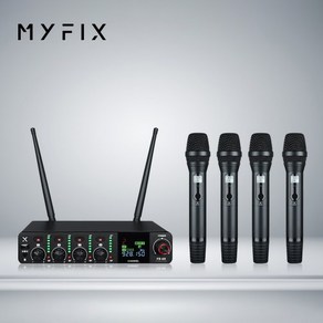 마이픽스 MYFIX FR-4R 4채널 무선마이크 시스템 교회 버스킹, 핸드마이크2 핀마이크2, RF-4R 4채널 구성