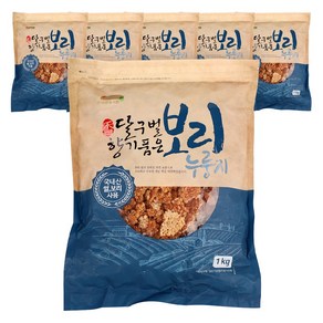 바른들식품 달구벌향기품은 보리 누룽지 1kg 국산 끓여먹는 누룽지 간식, 6개