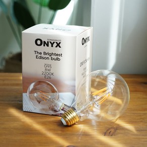 LED 더밝은 에디슨전구 G95 8W 인테리어램프 캠핑 카페 감성 램프 ONYX, ON G95 8W, 1개