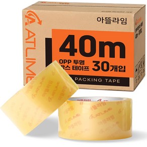 아뜰라임 튼튼한 다용도 포장용 투명 박스 테이프 48mm, 40m, 30개