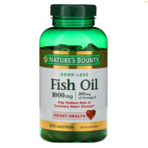 네이처스바운티 Fish Oil 1 000mg 소프트젤 220정, 1개, 30정