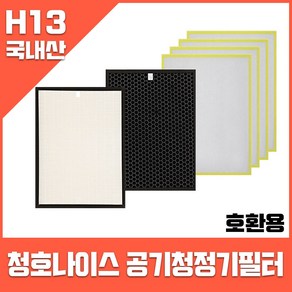 청호나이스 공기청정기필터 CHA-N500A 휘바람-숨소리 호환(옵션확인), 구성2.헤파1+탈취2+미디엄6장(부직포), 1개