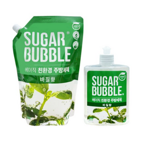 슈가버블 베이직 친환경 주방세제 바질향 470ml+1.2L, 1개, 1.67L