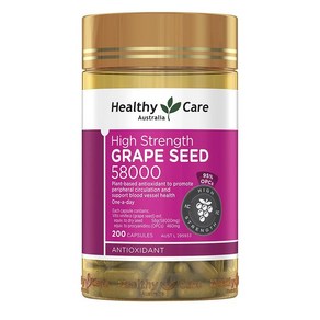 Healthy Cae 헬씨케어 포도씨 추출물 200정 Gape Seed 58000 200 Capsules, 1, 1개