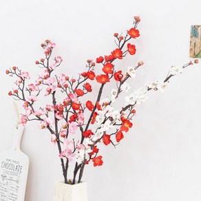 [3+1] 라피드매화가지o 140cm (3컬러) 조화 꽃 인테리어 장식, 화이트, 1개