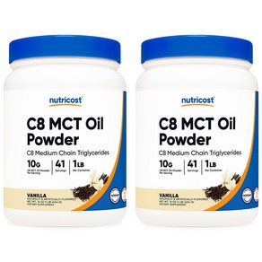 뉴트리코스트 C8 MCT 오일 파우더 1lb 바닐라맛, 32회분, 454g, 2개