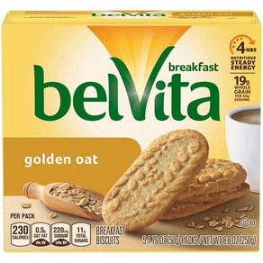 벨비타 골든 오트 비스킷 5개입x50g belVita Golden Oat Beakfast Biscuits, 250g, 1개