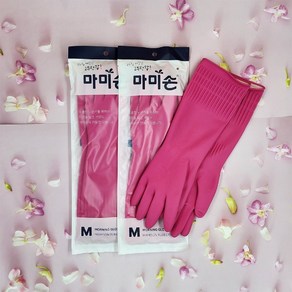 마미손 모닝글로스 고무장갑 양손세트, 핑크, 대(L), 5세트