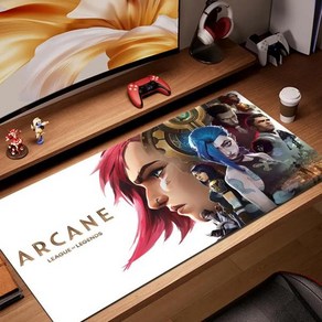 아케인 게이머 데스크 대형 마우스패드 ALeague of Legends 징크스, 400X900X3MM, BLACK-8, 1개