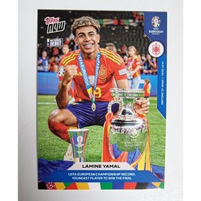 라민 야말 유로 최연소 우승 카드 2024 Topps Now UEFA EURO #66 Spain LAMINE YAMAL Youngest Win 축구카드, 1개