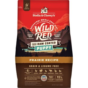 Stella Chewys 와일드 레드 생 코팅 키블 강아지 그레인 프리 프레리 레시피 건사료, 3.5-lb bag, 1.59kg, 1개